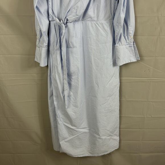 Simkhai Dress 12 Briar Wrap Effect Striped Maxi Shirt Belted Office Work Luxury - Picture 7 of 16